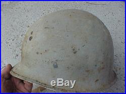 Ww2 M1 Us Navy Gray Helmet Swivel Bail Front Seam Cardboard Liner