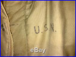 Ww2 Us Navy N1 Stenciled Deck Jacket Medic Size 40