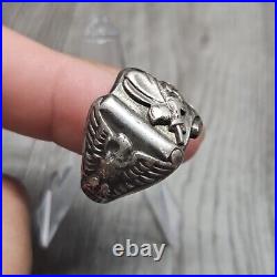 Ww2 Us Navy Seabees Sterling Silver Ring Size 13