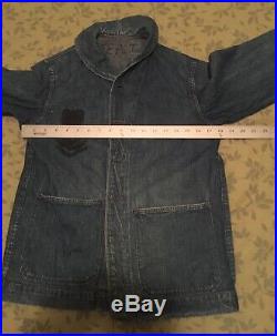 Ww2 Vintage Usn Us Navy Denim Shawl Collar Jacket