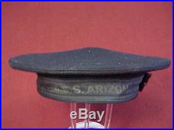 Wwii Era Us Navy Uss Arizona's Enlisted Crewmans Hat Named Estate Item