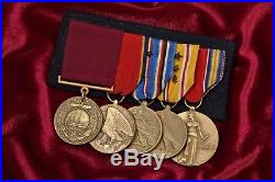 Wwii U. S. Navy Landing Craft Medal Group Of 5 Named & Dated