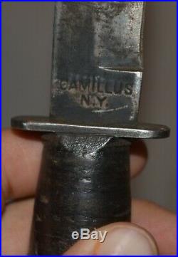 Wwii Usn Camillus Mk1 Mark1 Figthing Knife & Scabbard Possibly IDD